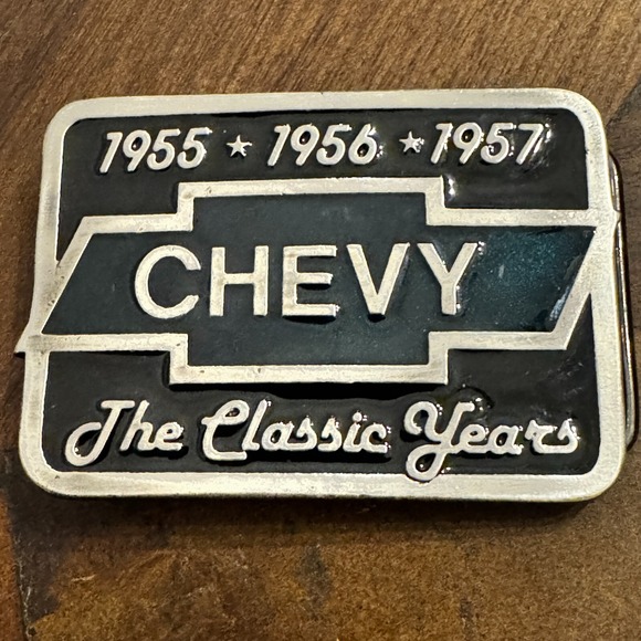 Vintage Chevy Belt Buckle Classic 1955 1956‎ 1957 Enamel